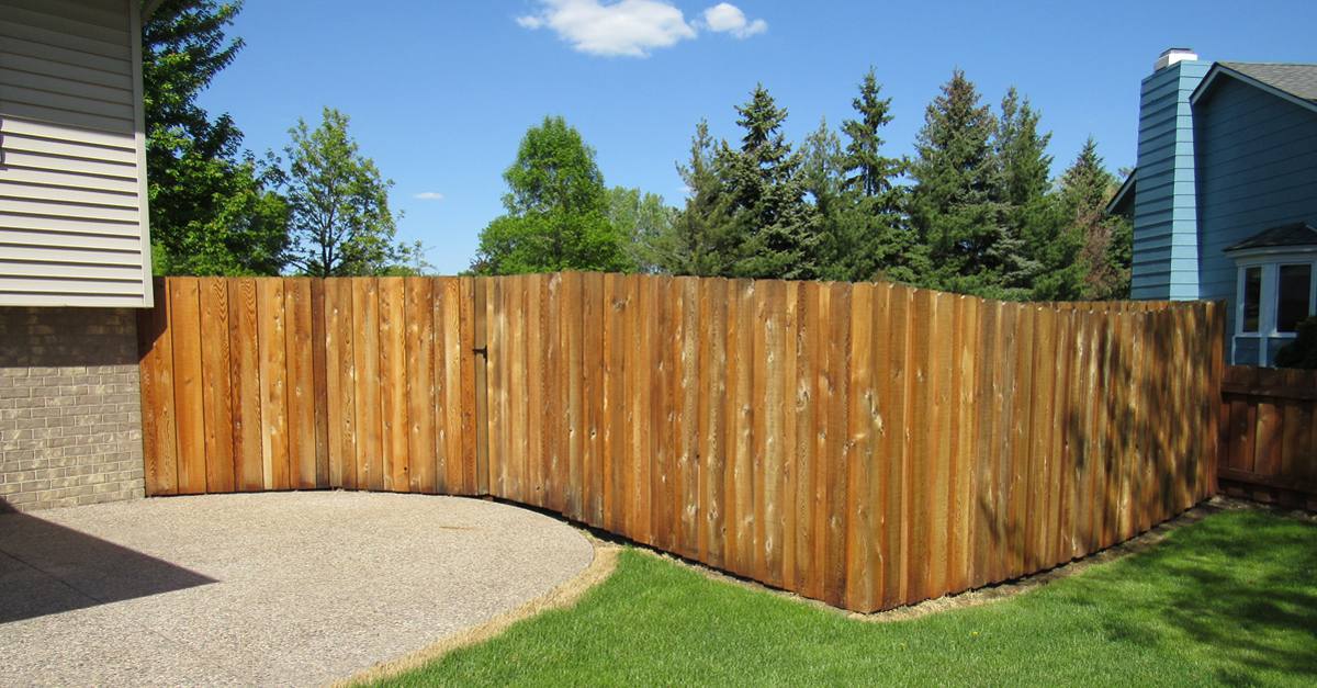 Wood Fence Privacy Cedar Installation Mn Cedar Lap Board Fence