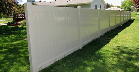 Tan Vinyl Privacy Fence